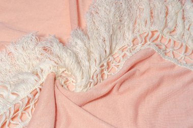 Doku Arkaplanı, Kadın Şalı Kadın Moda Kadın Sıcak Sargısı, Cape Poncho Krem Pembe Şalı