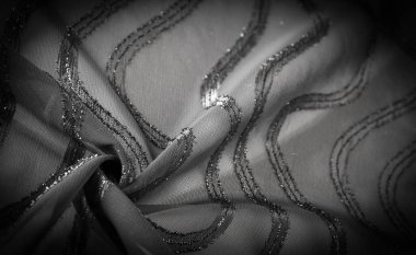 Arkaplan resminin dokusu, kumaş şeffaftır. Doğuştan gelen parlak çizgilerle, maddeyle. Işığın içinden geçmesini sağlar..