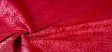 doku arkaplan deseni. Kırmızı kumaş. Bu kumaş, kalın çizgilerin sıkı bir saten karışımı. Bu, projelerin için mükemmel bir kumaş. Olasılıkların sonsuz.