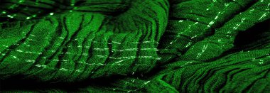 Arkaplan dokusu, süs süsü, zümrüt yeşili kıvrımlı kumaş, paralel veya çapraz kıvrımlı kumaş; böyle bir kumaştan çıkan ürünler..