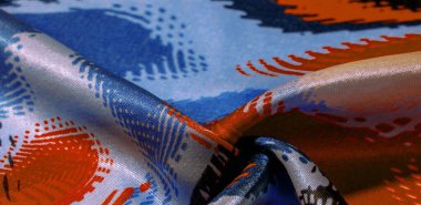 İpek kumaş arka planının dokusu soyut bir resimdir, bu iskelet izi yaratıcılığınızın tasarımı ve aksanları için mükemmeldir. Renkler arasında mavi mor bej yer alıyor