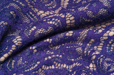 Arkaplan dokusu şablonu. Dantel kumaşla kaplı sıcak yün kumaş. Bu Millie Thil ve mavi dantelli ipek ve yün kumaşla ne yapıyorsun? Tasarım için harika bir seçim olurdu.,