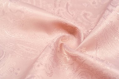 Doku, arka plan, desen. Paisley bir desen ile kumaş ipek bej. Değerli Paisley Baskı, kalın ipek biçimlendirilmiş, tasarım için basit ve serbestçe dokuma malzemedir,