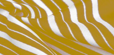ipek çizgili kumaş. sarı beyaz çizgiler. Bu güzel, süper yumuşak, orta boy ipek karışımı tasarım projeleri için idealdir. Bu lüks bir duygu için sırtında fırçalanmış.