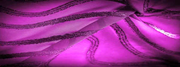 Ornamento Decoración Tela Transparente Color Púrpura Rojo Con Rayas Brillantes — Foto de Stock