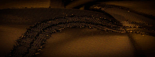 Ozdoba Dekoracji Tkanina Jest Przezroczysta Musztarda Żółty Jaskrawo Wrodzonych Pasków — Zdjęcie stockowe