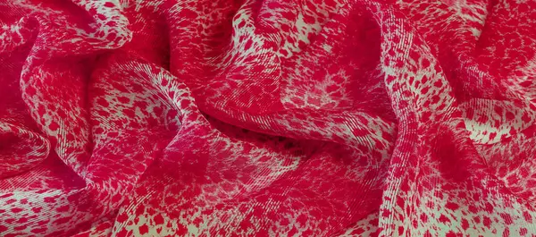 Текстура Фон Узор Шелковая Ткань Белого Красного Цвета Текстиль Свойства — стоковое фото