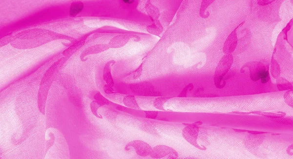 Textuur Achtergrond Roze Zijde Stof Met Geschilderde Tekenfilm Snor Geekly — Stockfoto