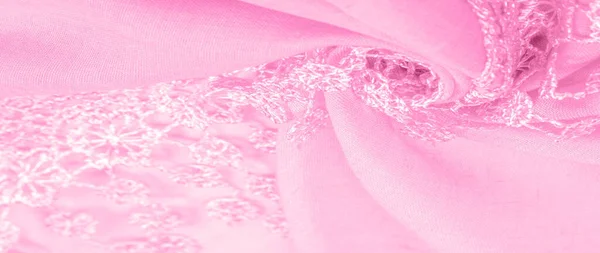 Texture Sfondo Motivo Cartolina Tessuto Seta Sciarpa Rosa Amaranto Femminile — Foto Stock