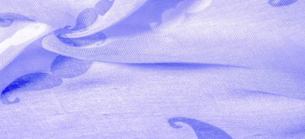 Pozadí Textury Modrá Hedvábná Tkanina Namalovaným Kresleném Knírkem Gejšným Knírkem — Stock fotografie