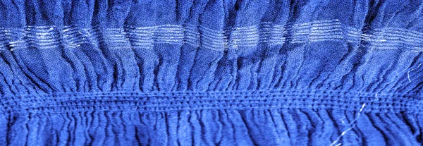 Texture Image Fond Ornement Décor Tissu Ondulé Bleu Saphir Tissu — Photo