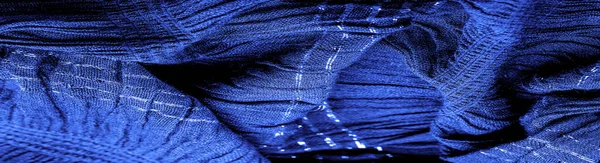 Textúra Háttérkép Dísz Dekoráció Zafír Kék Hullámos Szövet Szövet Párhuzamos — Stock Fotó