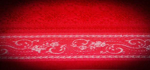 Texture Fond Motif Tissu Rouge Tissu Est Mélange Serré Satin — Photo