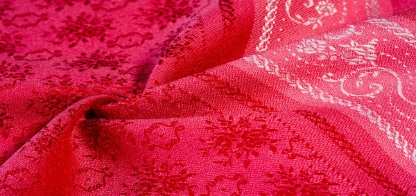 Текстура Фона Красная Ткань Ткань Представляет Собой Плотную Атласную Смесь — стоковое фото