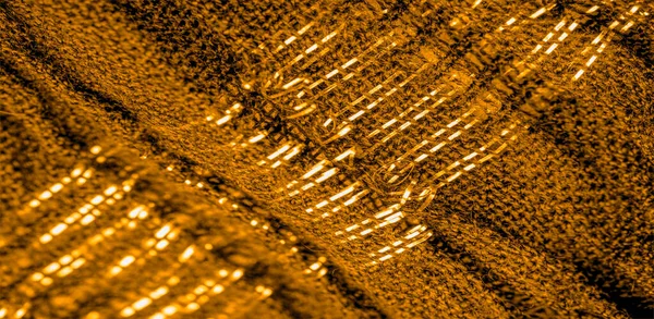 Tekstura Wzoru Tła Ozdobny Wystrój Złoty Żółty Materiał Falisty Tkanina — Zdjęcie stockowe