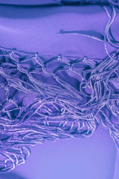 Фон Текстуры Шелковой Ткани Натуральный Фиолетовый Синий Шарф Красивый Нейлоновый — стоковое фото