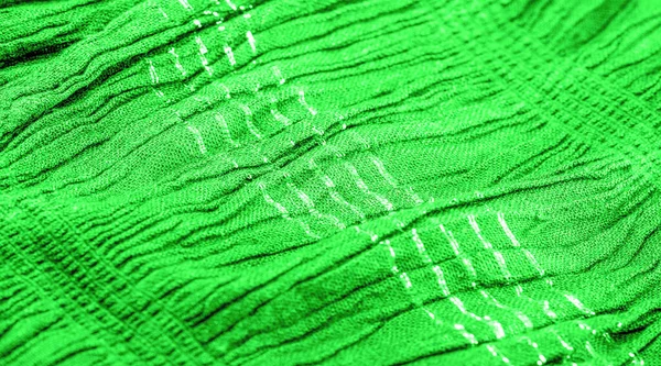 Hintergrundstruktur Ornamentales Dekor Smaragdgrünes Wellgewebe Der Mitte Gewebe Mit Parallelen — Stockfoto