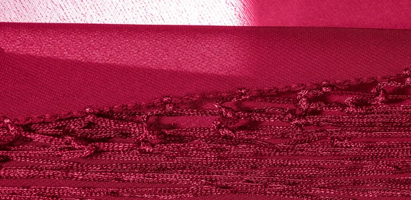 Textura Fondo Tela Seda Esta Una Bufanda Roja Natural Este —  Fotos de Stock