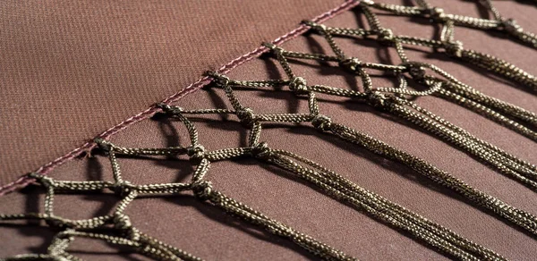 Achtergrond Textuur Van Zijde Weefsel Dit Een Natuurlijke Bruine Sjaal — Stockfoto