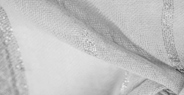 Textural Sfondo Modello Ornamento Tessuto Seta Grandi Strisce Grigio Bianco — Foto Stock