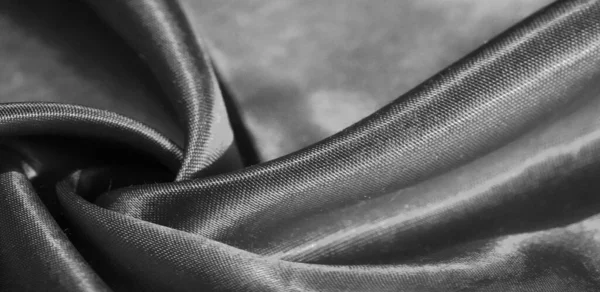 Doku Arkaplan Desen Siyah Ipekten Kumaş Sevimli Yumuşak Parlak Kumaşın — Stok fotoğraf