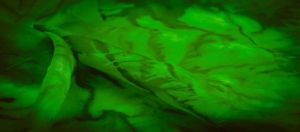 テクスチャー パターン 抽象的なプリントと緑の絹の生地 コンテキスト 好きな フィールド — ストック写真