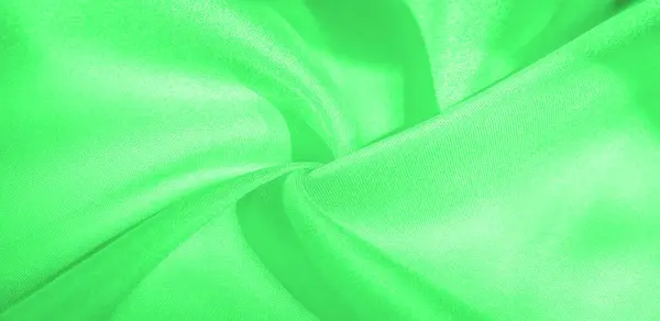 Textuur Achtergrond Patroon Zijde Stof Van Groene Kleur Deze Zijde — Stockfoto