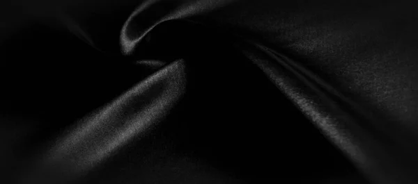 Texturu Pozadí Vzorek Černá Hedvábná Látka Černá Tepelně Odolná Vůči — Stock fotografie
