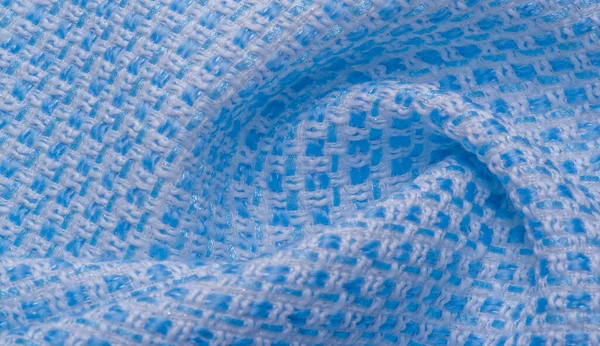 Textura Tela Patrón Tejido Grande Hilos Azules Blancos Tejido Herméticamente — Foto de Stock