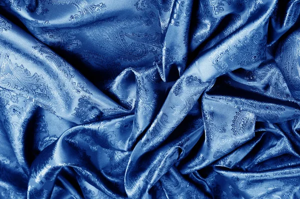 Textura Fundo Azul Escuro Azul Marinho Safira Tecido Corado Com Imagem De Stock