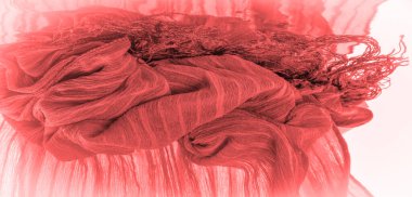 Doku, arkaplan, desen, kırmızı ipek kumaş küçük kıvrımlı pembe renkler, toprak, bağlam, temel, folyo, alan