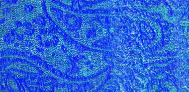 Doku arka planı, desen. Mavi ipek kumaş. Organza brokar kumaş. Çoban, gevrek palmiyeli. Geniş iplik boyalı bir çiçek deseni var..