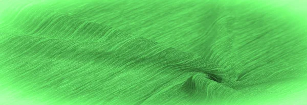 Textuur Achtergrond Patroon Groene Zijde Stof Met Kleine Golf Bodem — Stockfoto