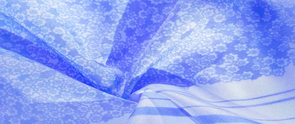 Texture Modello Tessuto Seta Blu Uno Sfondo Bianco Silhouette Modello — Foto Stock