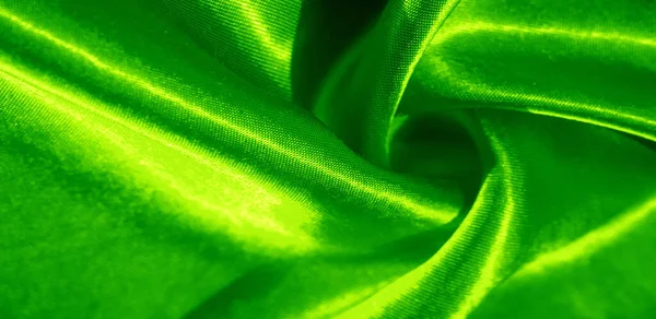 Texture Fond Motif Tissu Soie Couleur Verte Tissu Adorable Doux — Photo