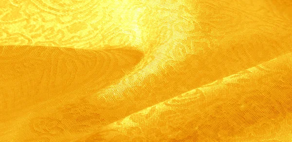 Texture Background Pattern Fabric Floral Ornament Yellow Collection Cotton Print — Stock Photo, Image