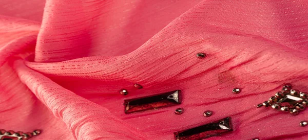 Háttér Design Textúra Selyem Minta Rózsaszín Szövet Ragasztott Dekoratív Homlokzatú — Stock Fotó