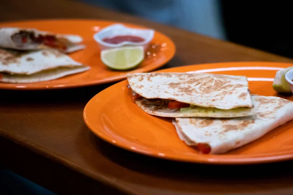 Cibo Messicano Deliziosi Tacos Con Carne Macinata — Foto Stock