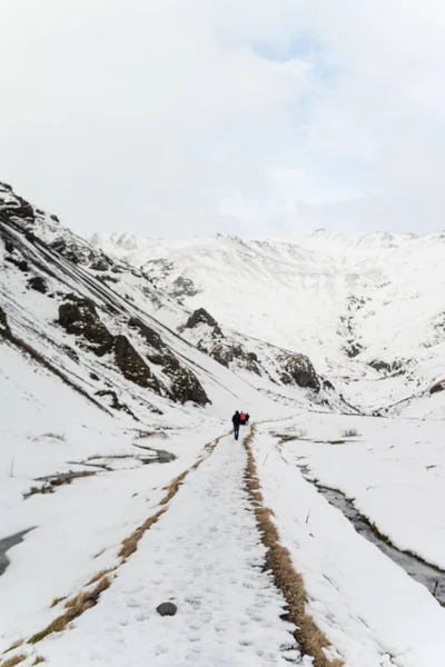 Зима Исландии Подножия Вулкана Снежная Исландская Гора — стоковое фото