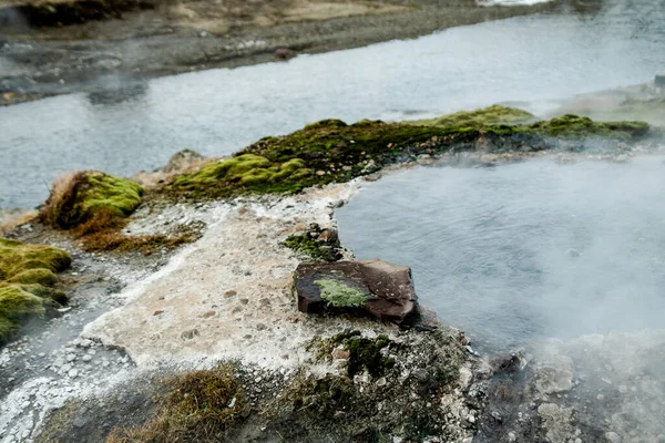 Paysage Coloré Geyser Dans Zone Géothermique Haukadalur Partie Route Cercle — Photo