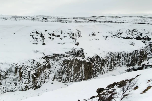 Красивый Каньон Исландии Зимой — стоковое фото