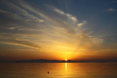 Deniz kenti Bodrum ve muhteşem gün batımları. Mugla, Türkiye
