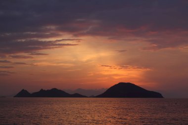 Deniz kenti Bodrum ve muhteşem gün batımları. Mugla, Türkiye