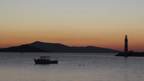 Ville Balnéaire Turgutreis Couchers Soleil Spectaculaires — Video