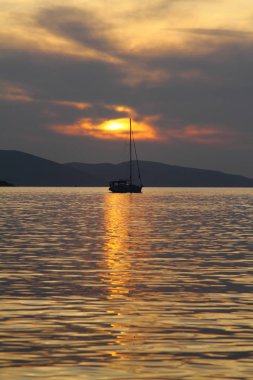 Deniz kenti Bodrum ve muhteşem gün batımları. Mugla, Türkiye