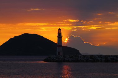 Deniz kenti Bodrum ve muhteşem gün batımları. Mugla, Türkiye