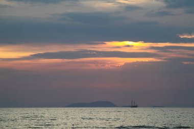 Deniz kenti Bodrum ve muhteşem gün batımları. Mugla, Türkiye