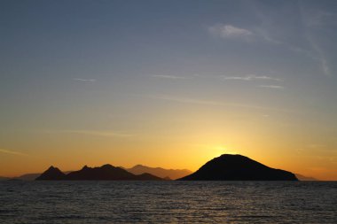 Deniz kenti Bodrum ve muhteşem gün batımları. Mugla, Türkiye