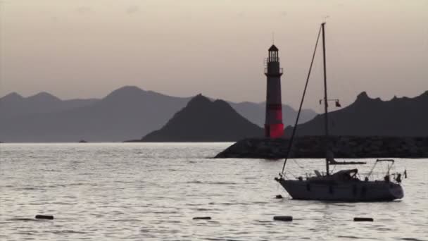 Cidade Costeira Turgutreis Pôr Sol Espetacular — Vídeo de Stock