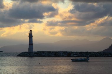 Deniz kenti Bodrum ve muhteşem gün batımları. Mugla, Türkiye